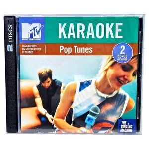 MTV Karaoke Pop Tunes CD+G 2 Disc Set Singing Machine G3403 Vintage 2004 EUC
